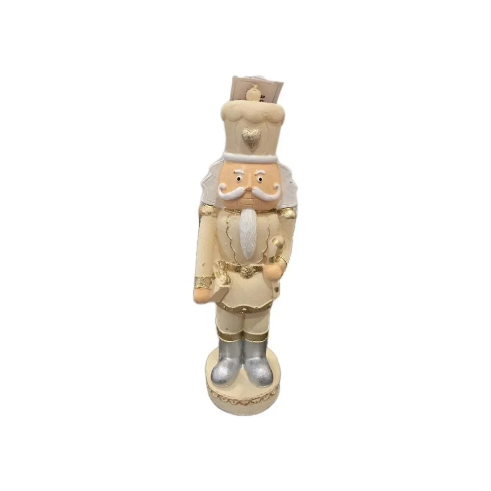 New Large Cream / Silver Christmas Toy Soilder Candle Room Holiday Decor